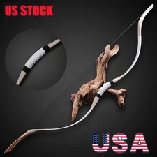 Archery White Cowhide Mongolian Horsebow 30-70lb Traditional Hunting Recurve Bow