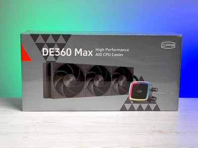 PCCOOLER Liquid CPU Cooler 360mm Dual-Chamber Pump ARGB PWM Fans (DE360 MAX BK)