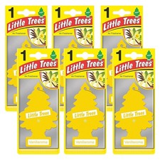 Little Trees Hanging Car and Air Freshener, Vanillaroma Scent, 6 Pack