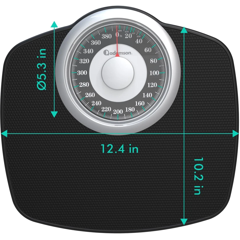 Básculas A25T para peso corporal - hasta 400 lb - esfera de 5,3" en placa de 12,4" x 10,2"... Foto 2 de 4