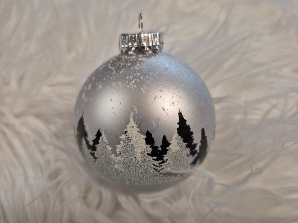 Christbaumkugel Weihnachtskugel Christbaumschmuck Krebs Lauscha silber Rentier - Bild 4 von 4
