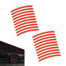 Car Wheel Rim Stickers, Reflective Safety Warning Decal, Anti 20 PCS Red