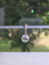 Authentic Pandora Sterling Silver Moon & Star CZ Dangle Charm #791392CZ