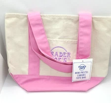 Trader Joe's LIMITED Edition Mini Canvas Tote Bag - Pastel PINK  - NEW!