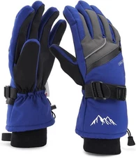 CARACALEAP Ski Gloves Men Women Windproof Waterproof XL New Blue