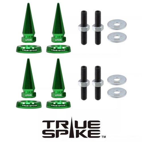 4 TRUE SPIKE SPIKED LICENSE PLATE FRAME BEAUTY WASHERS BOLTS HARDWARE KIT - Picture 10 of 19
