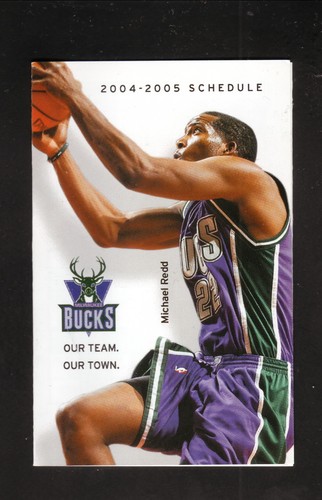 Milwaukee Bucks--MIchael Redd--Desmond Mason--2004-05 Pocket Schedule--WTMJ