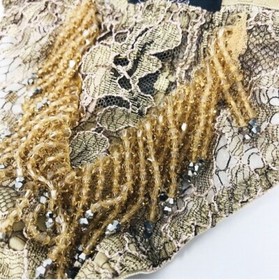 BNWT Agent Provocateur Soirée Gold Tassels Zarrinia Lace AP 2 £395