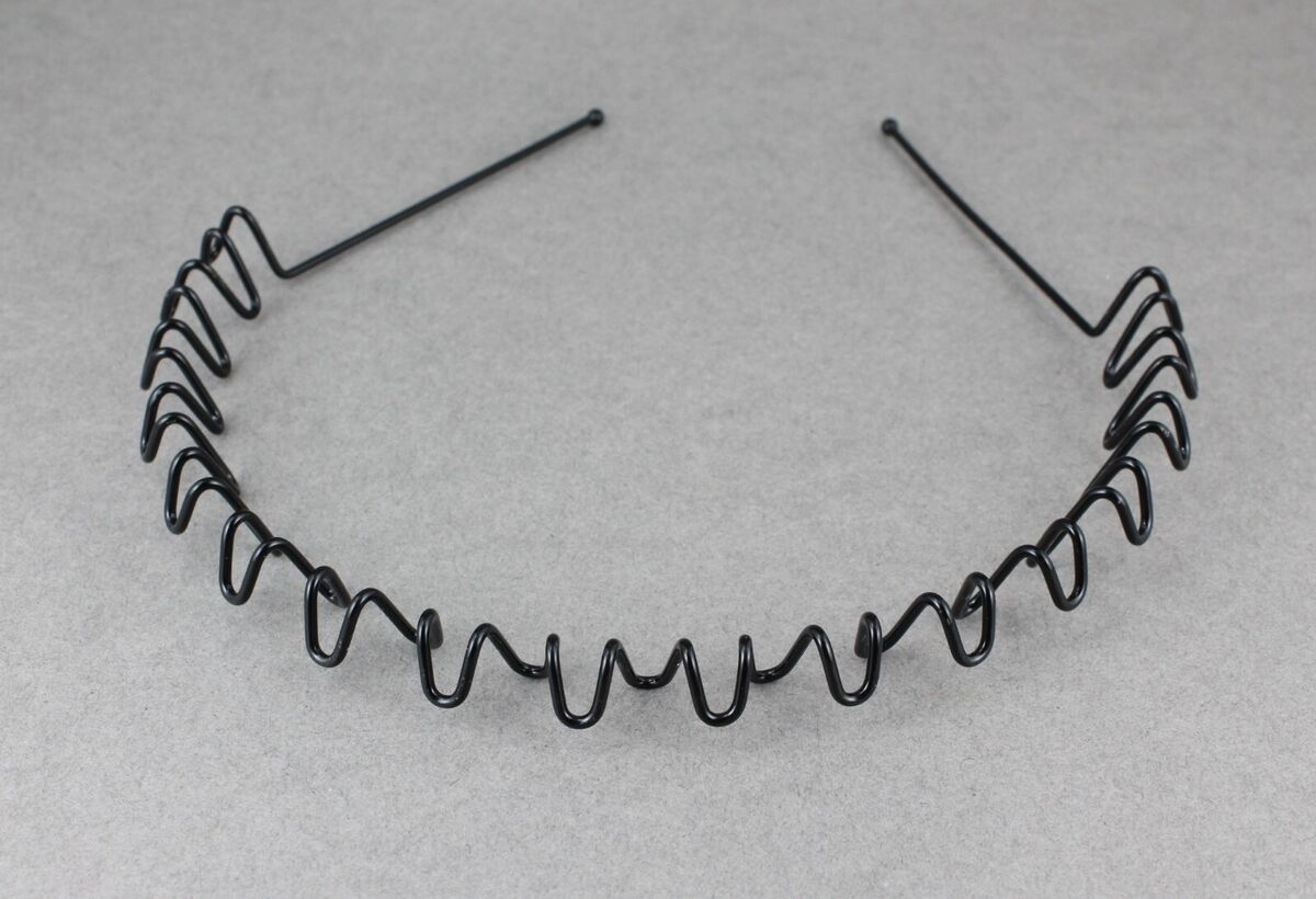 Black metal spring headband zigzag coil 1/2 Black metal spring headband zigzag coil 1/2