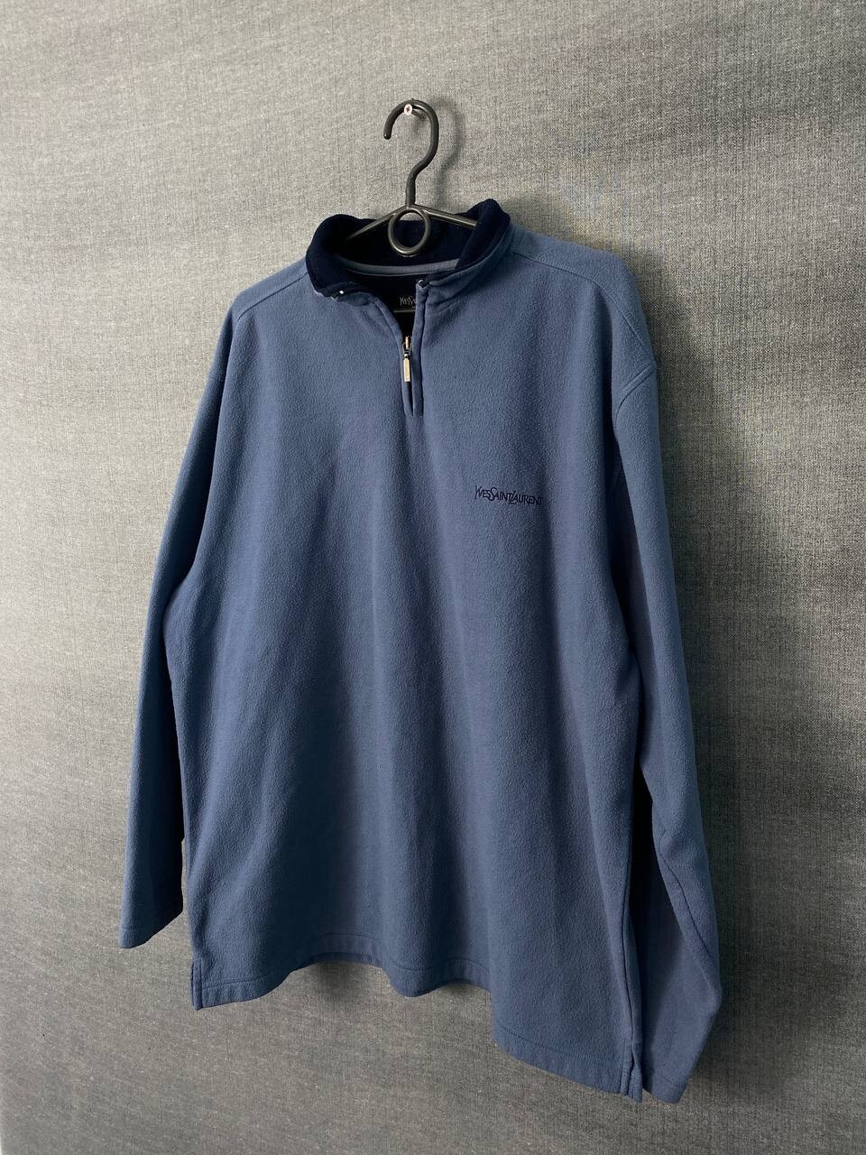 Maglione uomo Yve Saint Laurent collo alto pile taglia XL vintage YSL 1 4 ZIP