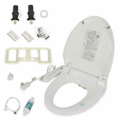 Smartbidet Electric Bidet Toilet Seat For Elongated Toilets Double Nozzles - Picture 1 of 9