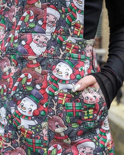 Ladies Run & Fly Christmas Cuties Dress Retro Indie Cute Santa Snowman Elf Pinny - Picture 2 of 4