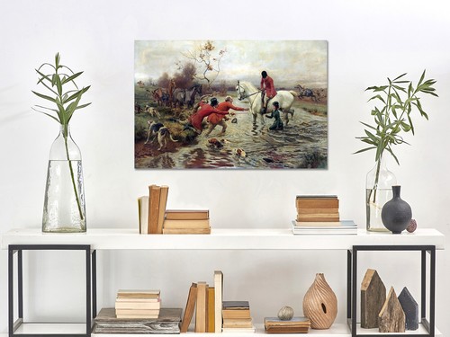 An unfortunate tumble by Alfred William mounted canvas print ready to hang - Picture 8 of 10