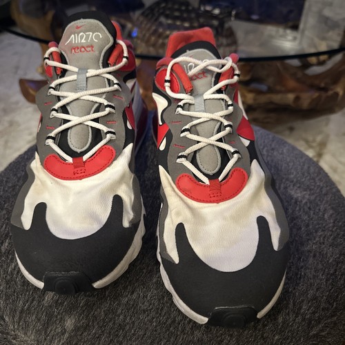 Nike Men’s C13866-002 Air Max 270 React Black Iron Grey Red University Size 11 - Picture 3 of 11