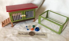 Schleich Rabbit/ Bunny Hutch w/ Outdoor PlayPen + Accessories NEW FARM WORLD LOT