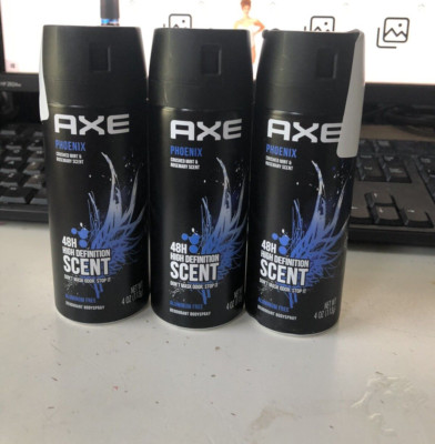 Axe Phoenix Body Spray Deodorant 48H Phoenix 4oz Long Lasting Twist N Spray x3