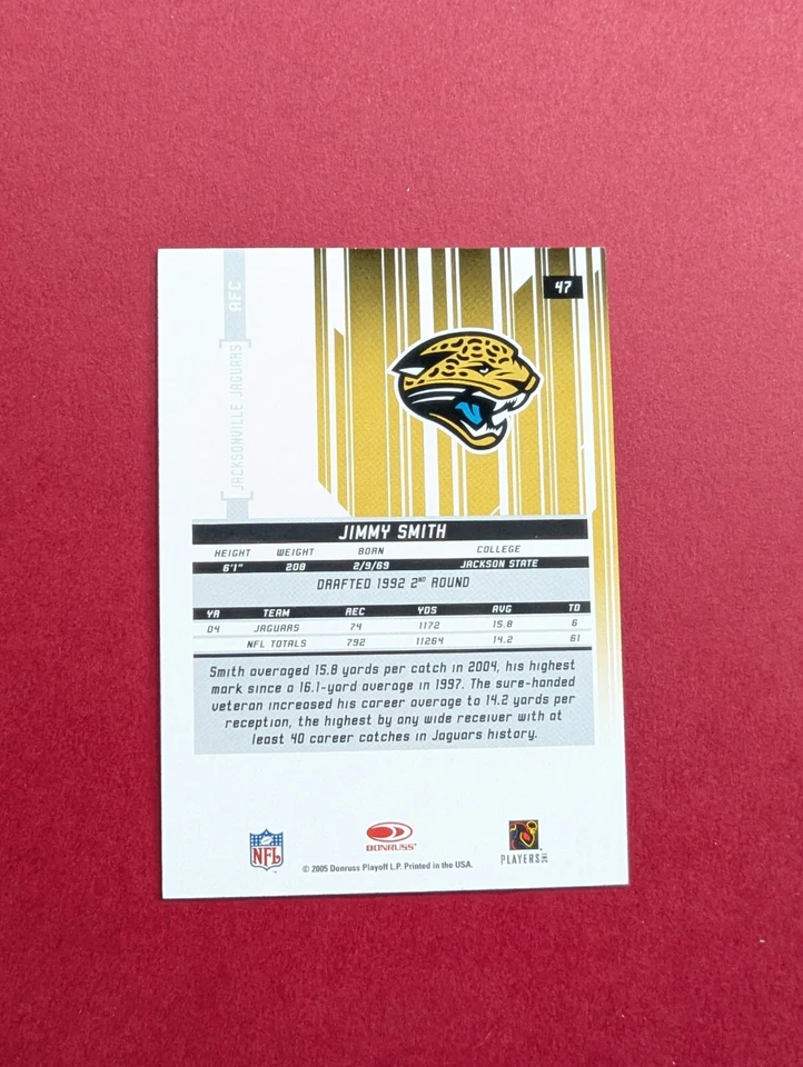 2005 Leaf Rookies & Stars Longevity Blue /150 Jimmy Smith #47 - Image 4 of 4