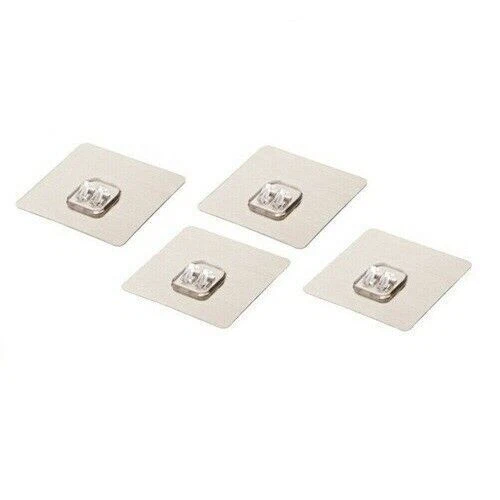 4x Wall Mounted Adhesive Hook Hangers Self Adhesive Door Wall Stickers Hooks