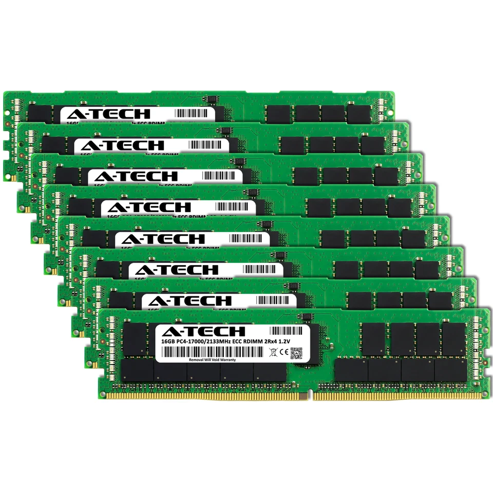 A-Tech 128GB 8x 16GB 2Rx4 PC4-17000R DDR4 2133 ECC REG RDIMM Server Memory RAM - Image 2 of 4