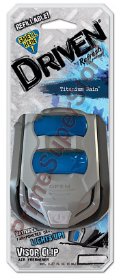 Driven Titanium Rain By Refresh Visor Clip Car Air Freshener 