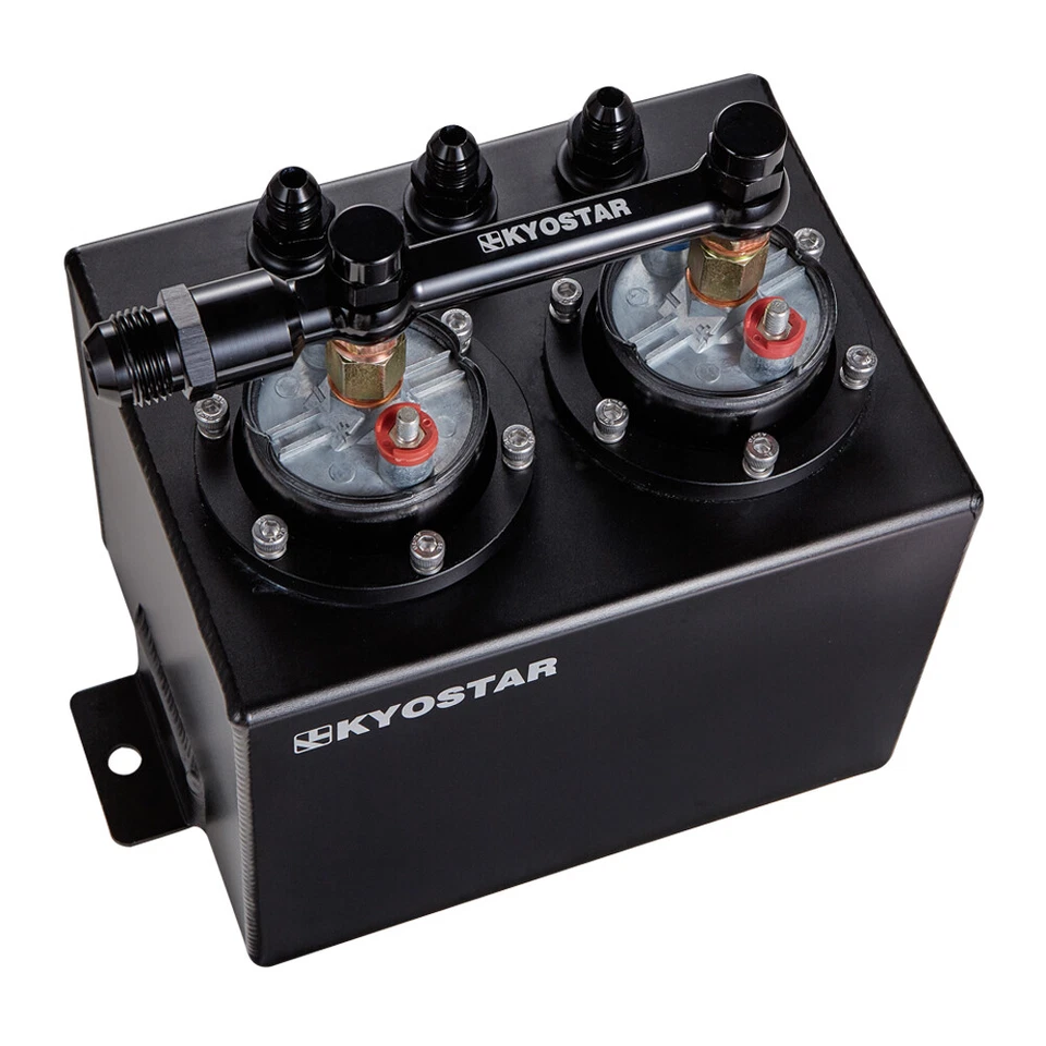 3L Universal High flow Fuel Swirl Surge Pot Tank AN10 Oil Rail For Dual 044 Pump - Image 2 of 4