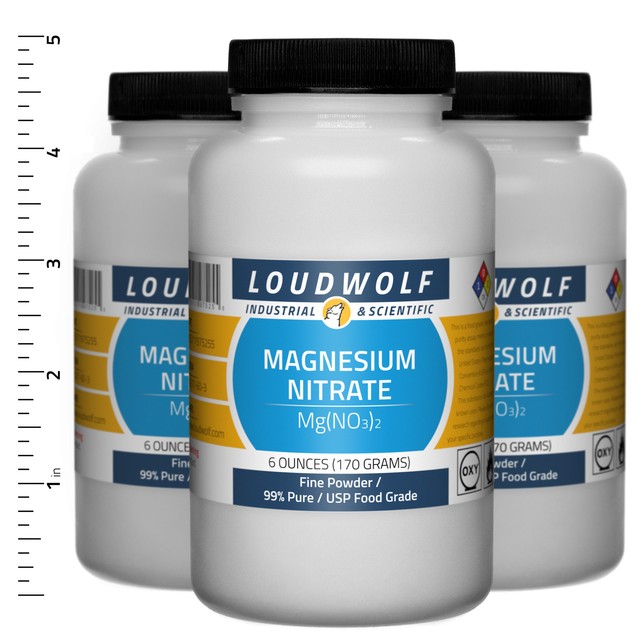 Magnesium Nitrate 1.1 lb Total (3 Bottles) USP Food Grade Fine Powder