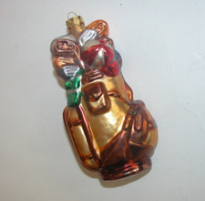 NEW NWT Christmas Ornament Glass Golf Bag Clubs