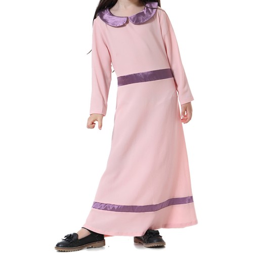 Kids Girls Abaya Dress Modest Dresses Eid Robe Hooded Daily Wear Festival Gown - Picture 38 of 43