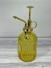 Glass Plant Mister Spray Bottle 7.5inch Tall Vintage Style Plant Watering-Yellow