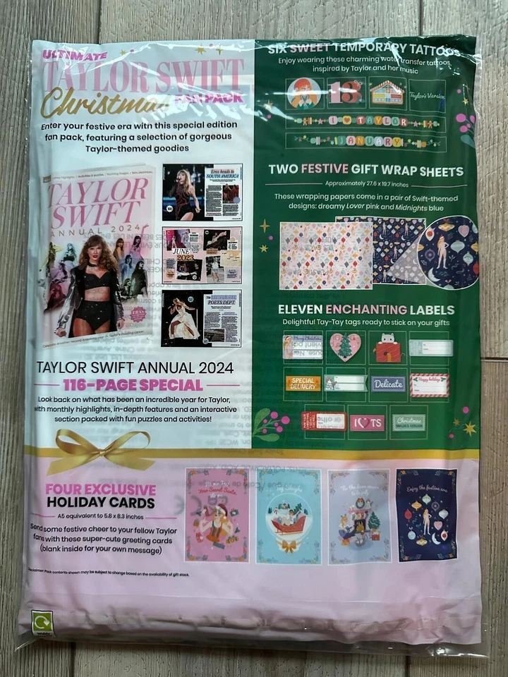 2024 TAYLOR SWIFT CHRISTMAS FAN PACK Magazine FREE Gifts Inside + Tattoo Sheet - Image 2 of 2