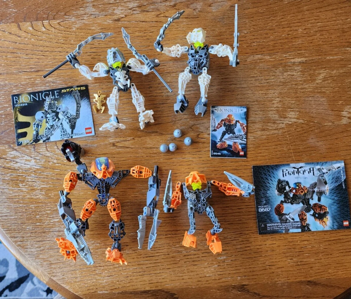 Lego Bionicle Lot of 4 8549 7135 8946 8687 Pohatu Nuva Photok