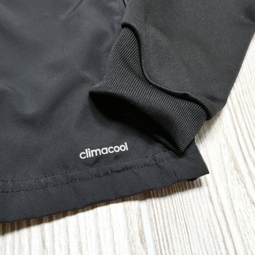 Adidas Track Jacket Youth Large Climacool Black White 3 Stripe Zip Sweatshirt - Picture 4 of 9