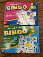 Lakeshore Math Bingo Games Fractions Geometry Educational Homeschool Students