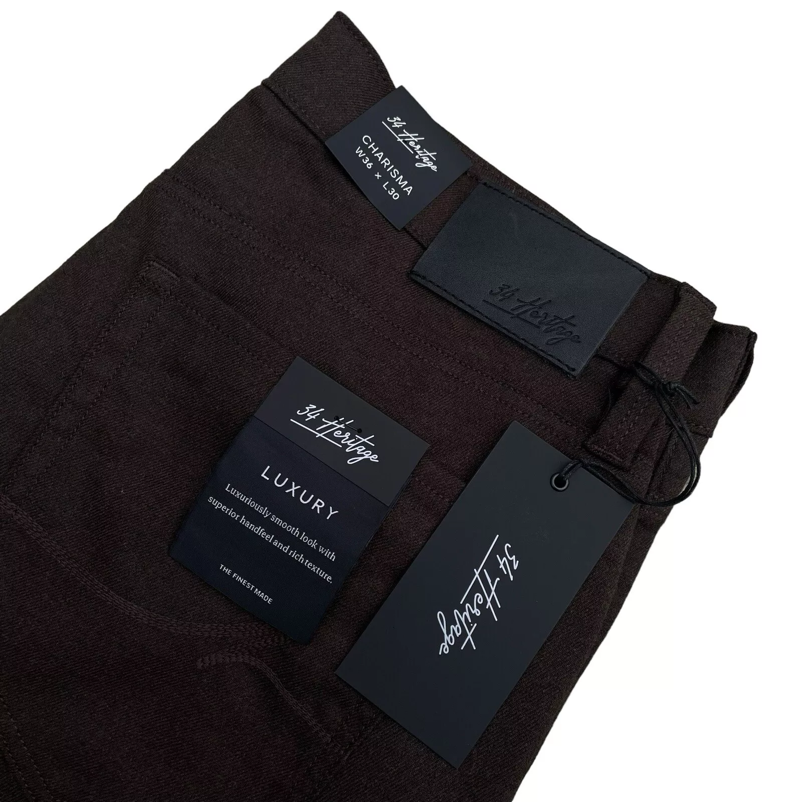 34 Heritage Charisma Relaxed Jambe Droite Marron Suprême Pantalon de Luxe 36x30