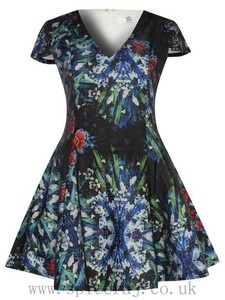 short floral skater dress