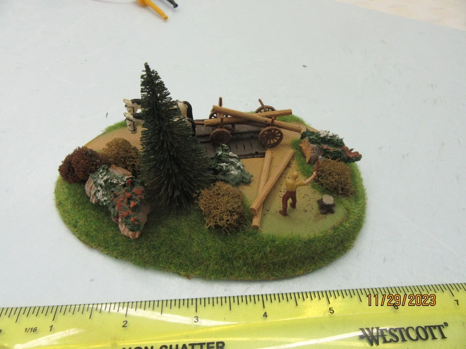 HO - Faller  Custom Lumberjack at Work Diorama w/Acc.  6" x 4" x 4" - Image 3 of 4