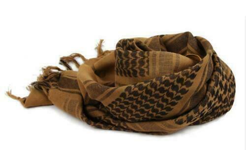 100% Suave Algodón Shemagh Bufanda Árabe Keffiyeh Militar Cabeza Cuello Máscara Envolvente - Imagen 10 de 12