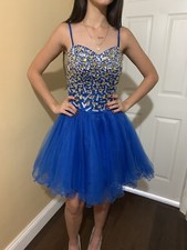 Short Prom Dress, Beaded Corset-Back Size 2-4