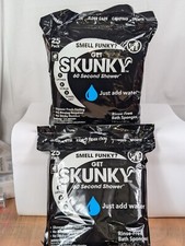 2 Pack Skunky No Rinse Bathing Wipes, Cleans Without a Shower Fast Easy 50 Tot