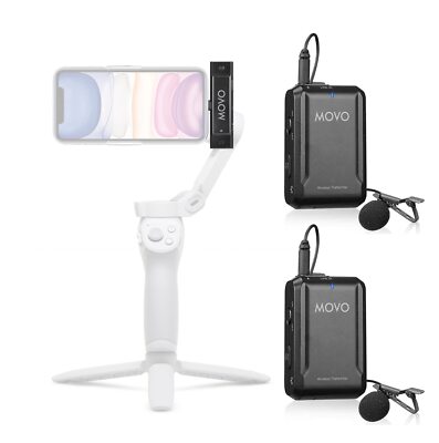 Movo Edge-DI-Duo Wireless Lavalier for iPhone - Perfect Compact Lav Mic