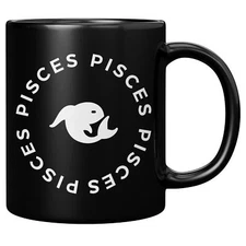 Pisces Black Mug