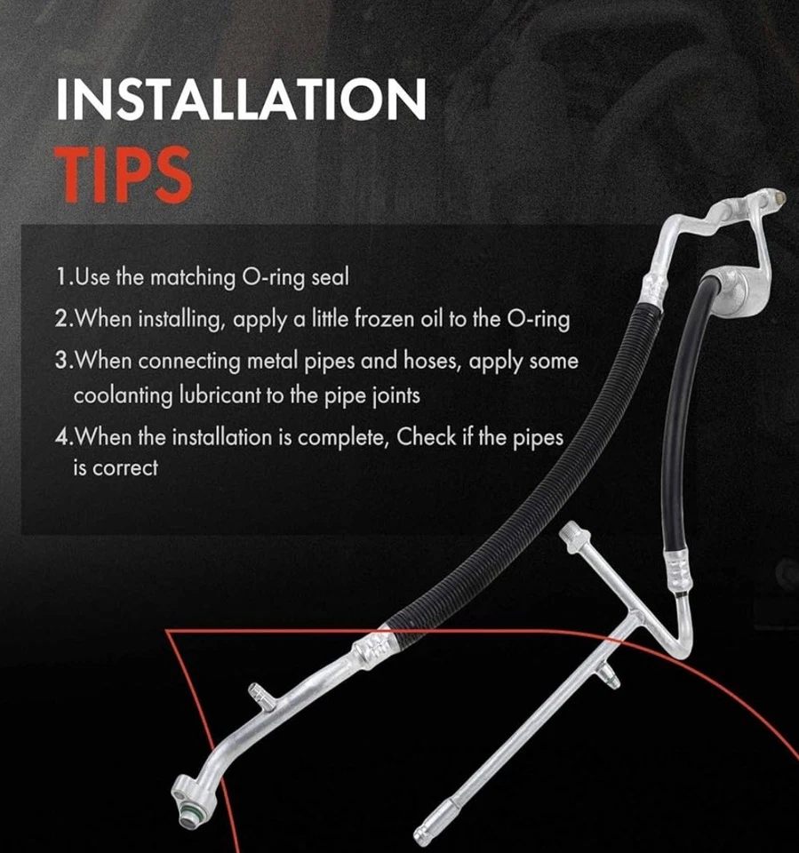 Conjunto de manguera de línea de succión de aire acondicionado para Ford F-150 04-06 Lincoln Mark LT Chrysler Foto 2 de 4