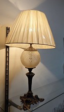 Lampada classica metallo boccia vetro paralume antico vintage antiquariato