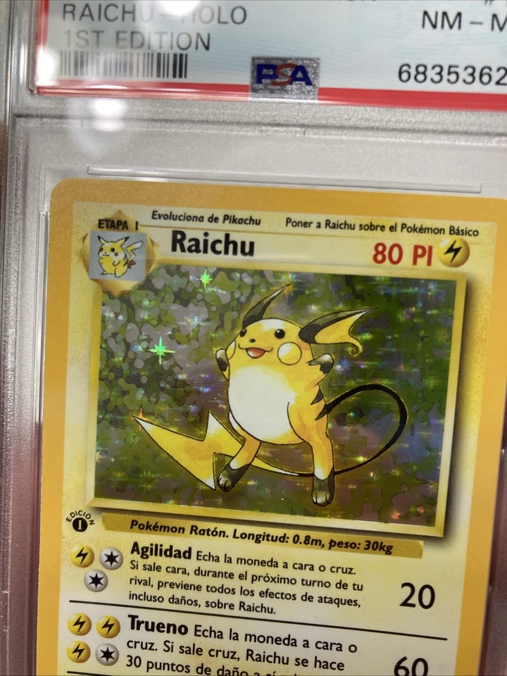 ~ESP~ SPANISH PSA 8 Raichu 1st Edition Holo 14/102 Pokemon Card - Image 3 of 4