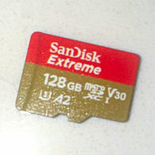 SanDisk Extreme 128GB microSDXC UHS-I V30 A2 Class 3 Memory Card