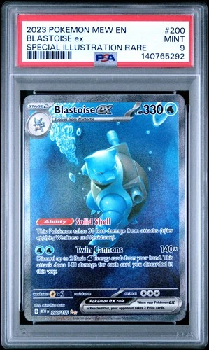 2023 POKEMON MEW EN-151 SPECIAL ILLUSTRATION RARE #200 BLASTOISE EX PSA 9