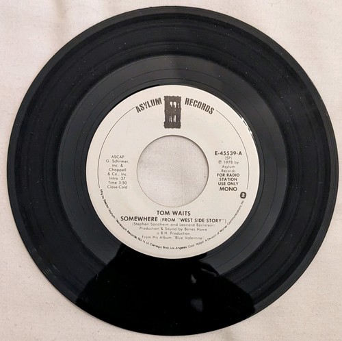 Tom Waits SOMEWHERE promo 45 RPM 7" Asylum E-45539 mono/stereo WLP - Picture 4 of 4