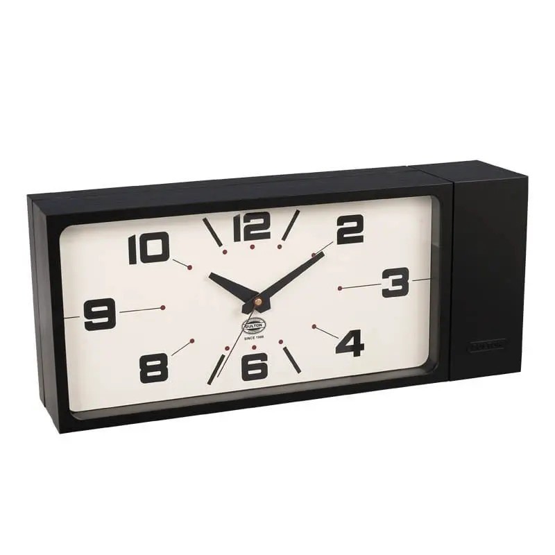 DOUBLE FACE WALL CLOCK BLACK 定価20900円 Dulton Double Face Wall Clock H21-0362BK Black Rectangle Magnet