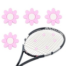Tennis Dampener, Flower Silicone Tennis Racket Dampeners 4 Pcs White