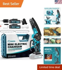 Mini Chainsaw,6 Inch Portable Electric Chainsaw Cordless, Small Handheld Chai...